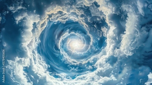 Fototapeta A swirling cloud mass with a hole in the center