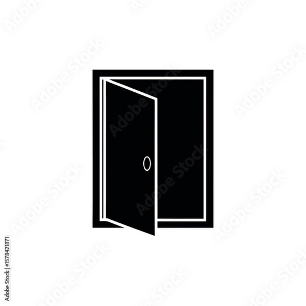 Fototapeta Open Door Logo Icon Vector Illustration