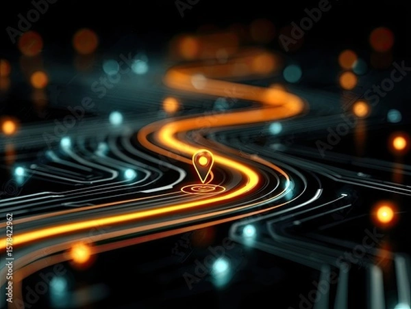 Obraz Innovative Digital Governance Concept With Dynamic Data Path Visualization