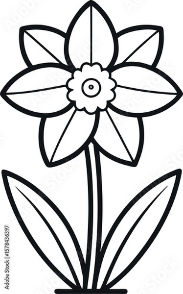 Obraz Daffodil flower silhouette Vector Illustration