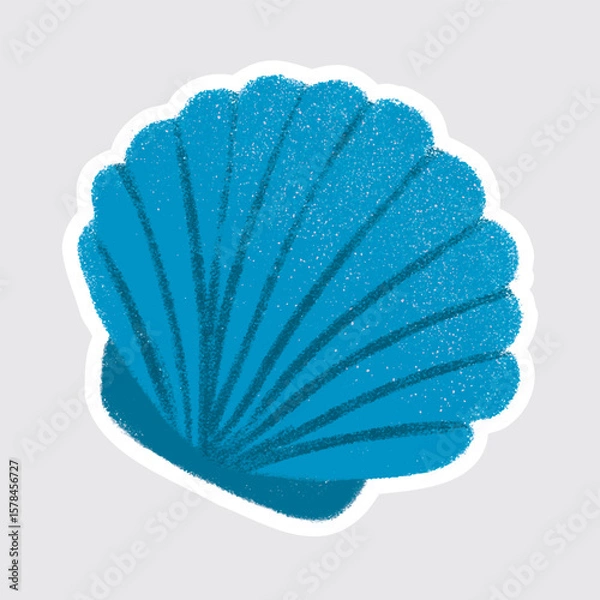 Fototapeta Oyster Cute sea animals in crayon style for stickers, icons, logos, etc.