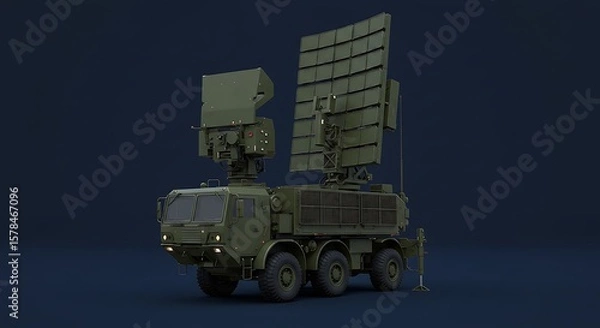 Obraz Mobile military radar system