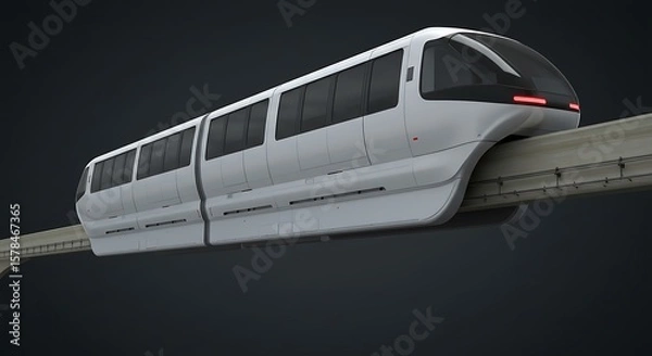 Obraz Modern monorail elevated train transportation