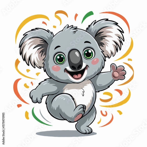 Obraz koala illustration character design posing happy