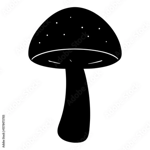 Fototapeta Holographic Shiitake Mushroom Silhouette