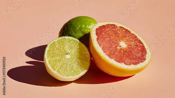 Fototapeta Lime and Grapefruit Still Life