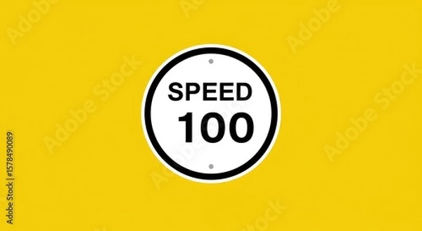 Obraz Speed limit graphic on yellow background