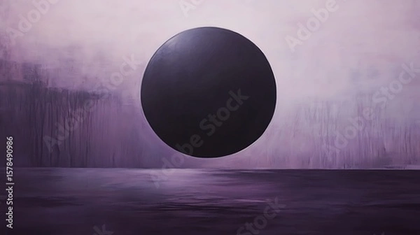 Fototapeta Abstract sphere floating on purple background