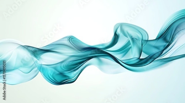 Fototapeta Teal blue abstract flowing background