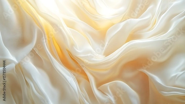 Fototapeta White fabric texture with golden light