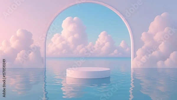 Fototapeta Podium Portal of Tranquility in a Surreal World