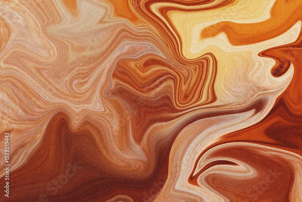 Fototapeta Noise grainy red orange brown gradient color background with liquify effect. Blurry grainy noise texture background.