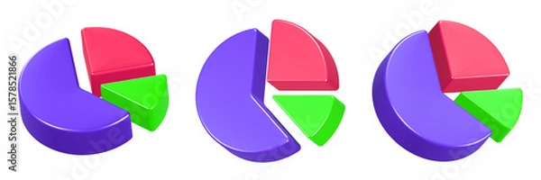 Fototapeta pie chart infographic 3d rendering 