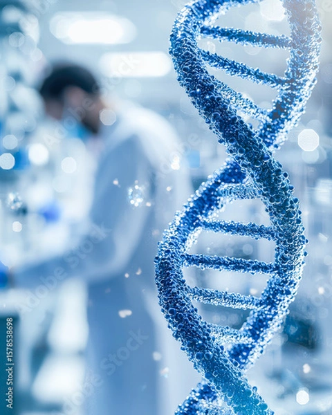 Fototapeta Advanced genetic research with a focus on dna structure in a laboratory setting