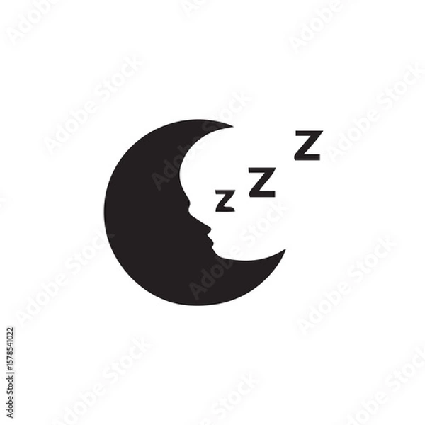 Obraz vector illustration of a sleeping moon 