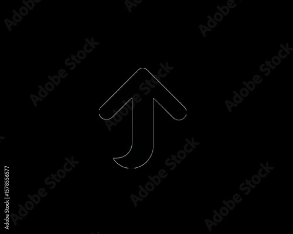 Fototapeta Minimalist Upward Arrow A Clean Design Element with a Curved Tip for Direction and Guidance