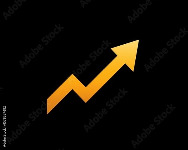 Fototapeta Uptrend Arrow Jagged Path to Financial Growth Depicted in a Modern Design