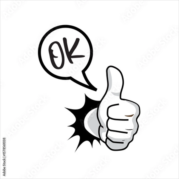 Fototapeta thumb up icon vector