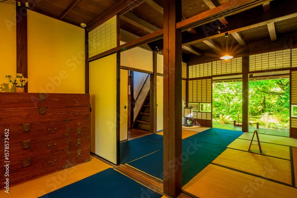 Obraz 福岡県　甘木市　秋月の町並み　武家屋敷　久野邸