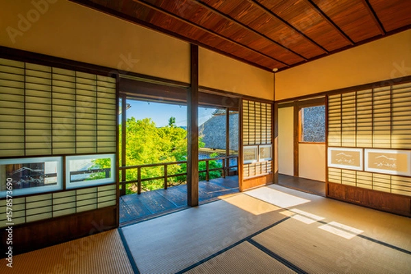 Obraz 福岡県　甘木市　秋月の町並み　武家屋敷　久野邸