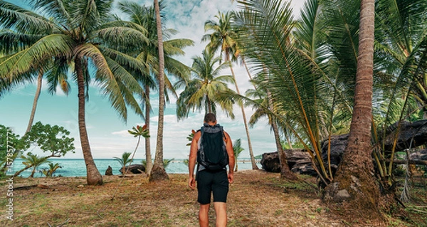 Fototapeta People have memorable adventure exploring the hikes to beach. The coastline’s stunning scenery provides endless opportunities for those who solitude and enjoy the breeze