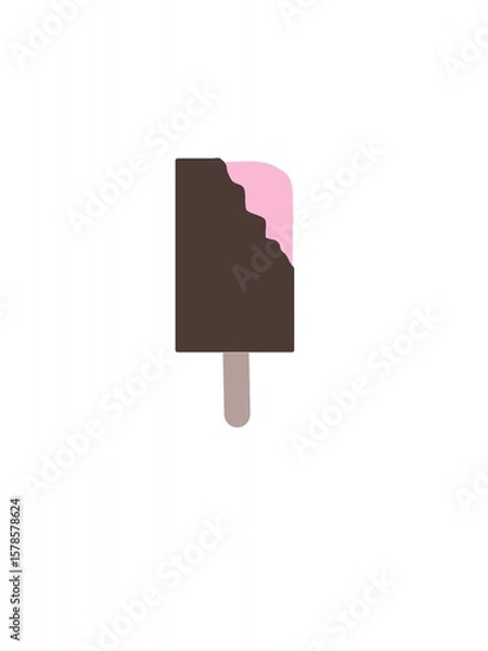 Obraz Icon, vector ice cream on a stick