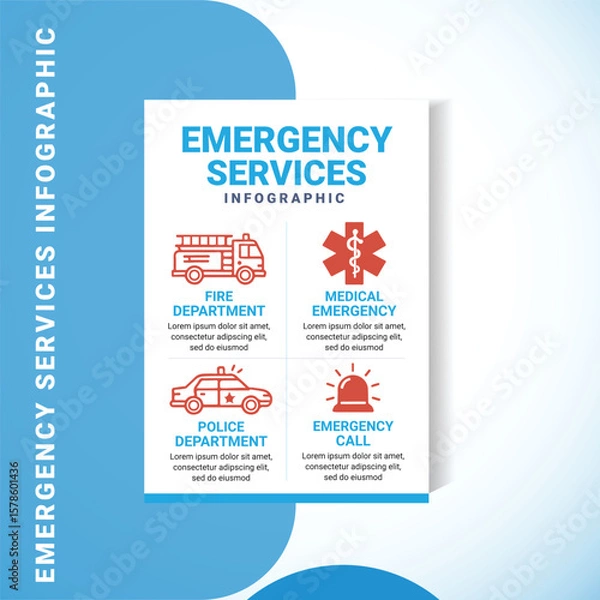 Obraz Emergency Services Infographic Poster Template	