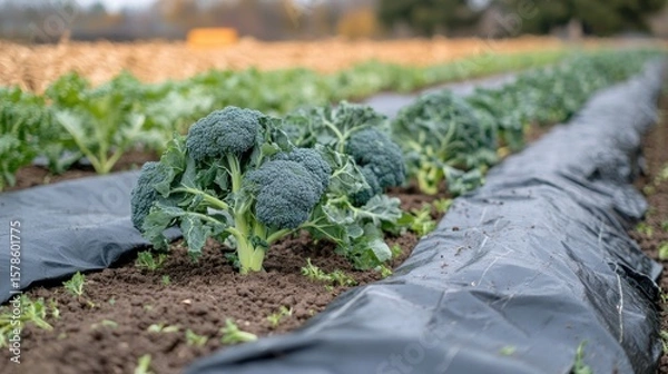 Obraz Broccoli plants in a field