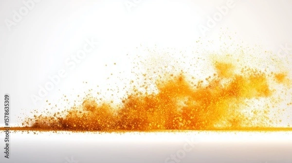Obraz Orange Powder Exploding on White Background