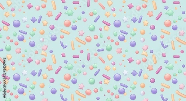 Fototapeta Pastel Dreamscape Rainbow Confetti Sweet Symphony A Candy Cloud Gentle Sprinkles Ethereal Delight Sugar Rush Celestial Candy Floating Jewels Pastel Paradise