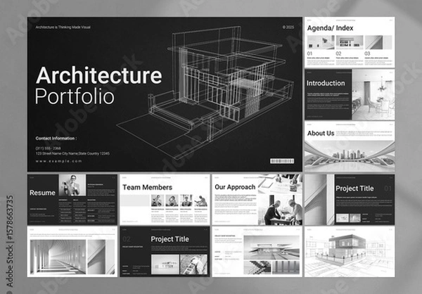 Obraz Architecture Portfolio Presentation Template Design