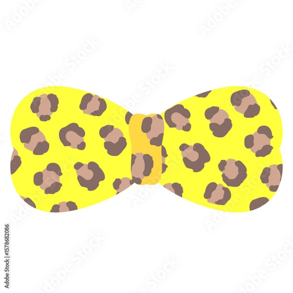 Fototapeta 平成レトロなギャル風レオパードなイエローのリボン⭐︎PNG