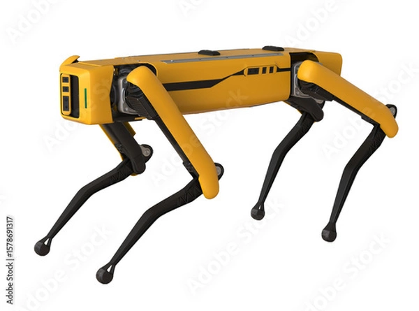 Obraz Yellow robot dog or Smart robot dog assistant
. Quadruped dog robot for help and guidance. 