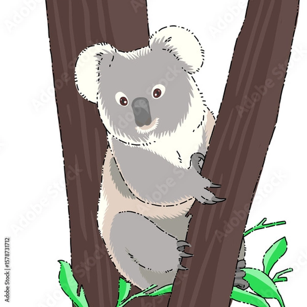 Obraz Cute koala drawing illustration