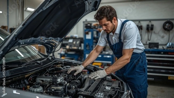 Obraz car service worker