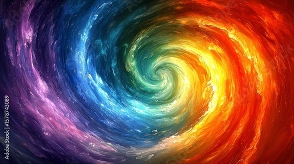 Fototapeta Vibrant Swirl of Healing Energy in Colorful Abstract Artwork with Realistic Texture