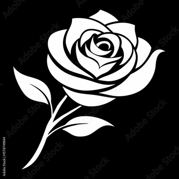 Obraz rose on black