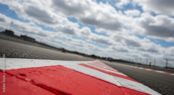 Obraz Asphalt and Sky: Racing Track Perspective
