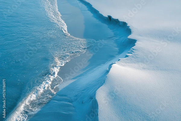 Fototapeta breathtaking aerial view of oceanic surface showcasing vivid interplay of light and shadow