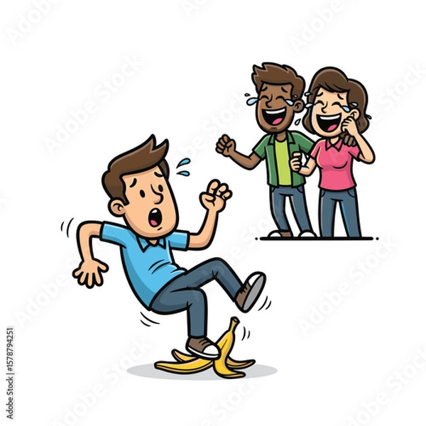 Obraz Man Slipping on Banana