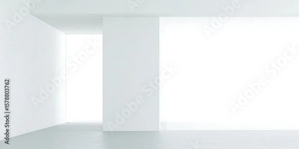 Obraz Minimalist architecture white interior abstract perspective