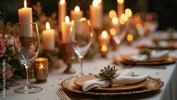 Fototapeta wedding table setting