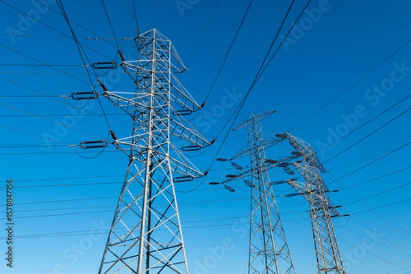 Obraz High Voltage Pylons for Electricity Distribution