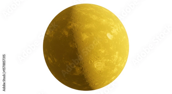 Fototapeta 3D Golden Planet Celestial Body Isolated Background Universe