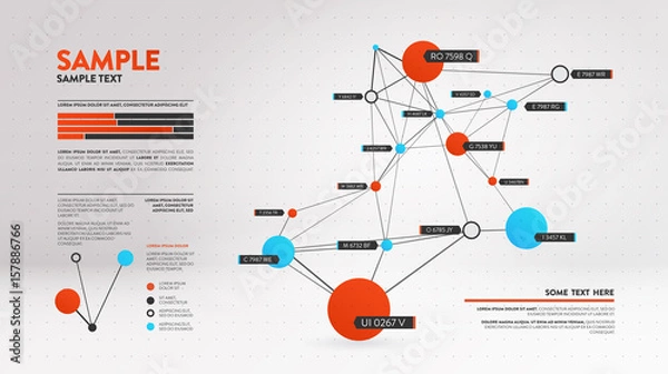 Fototapeta Futuristic infographic. Information aesthetic design. Complex data threads graphic visualization. Abstract data graph