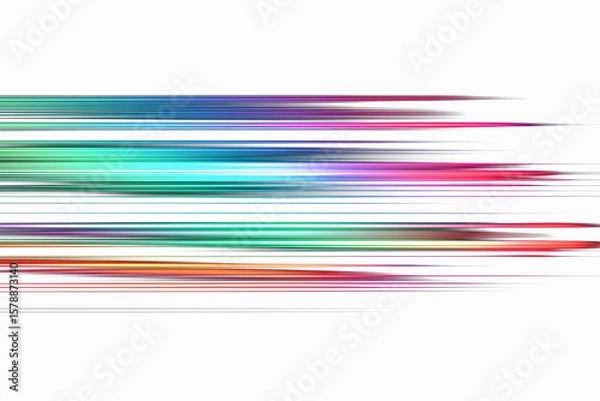 Obraz holographic speed light streak wave on black background,colorful light trails in the dark, neon motion blur effect,glowing speed lines