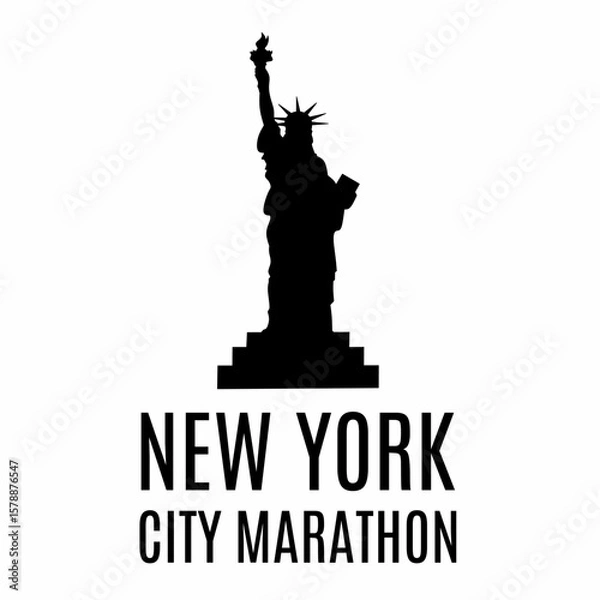 Obraz Happy New York City Marathon with a New York City silhouette. Perfect for t-shirt graphics, posters, prints, flyers, and postcards.