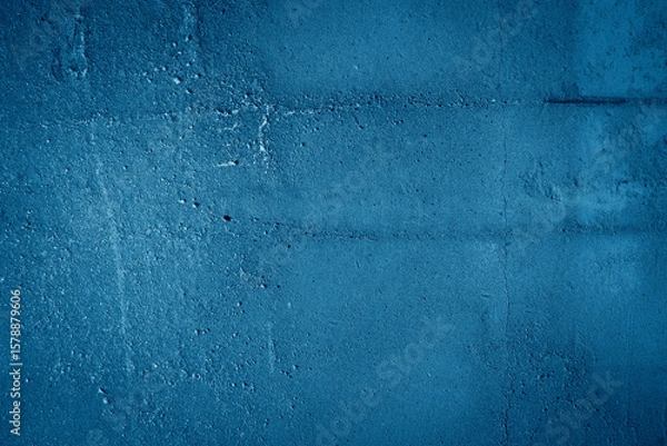 Fototapeta Texture of a vintage blue concrete as a background, blue grungy wall high resolution textures for background