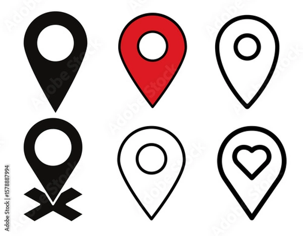 Fototapeta Sleek location pin icon — perfect for maps, navigation, and place markers.