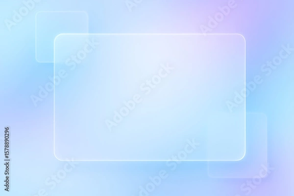 Fototapeta Liquid glass glassmorphism rectangle landscape in elegant style abstract background copy space for design and etc